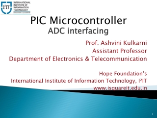 PIC Microcontroller - Department of Electronics & Telecommunication Engineering