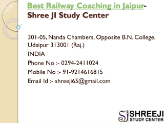 Best Railway Coaching in Jaipur-Shree JI Study Center