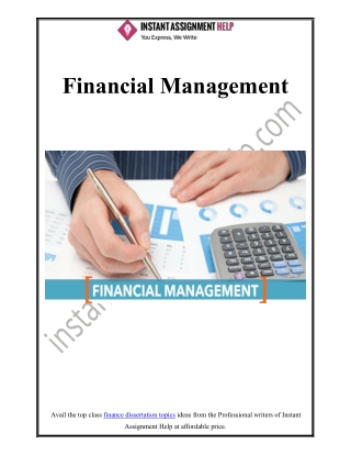 Role of Finance Management in Every Business Organisation