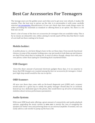 Best Car Accessories For Teenagers