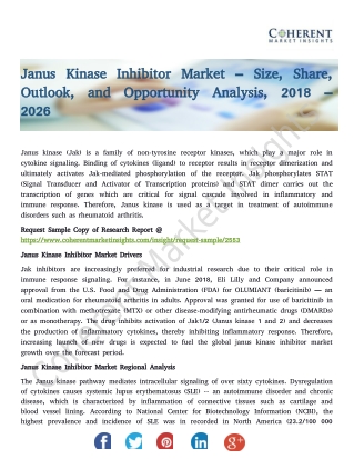 Janus Kinase Inhibitor Market – Size, Share, Outlook, and Opportunity Analysis, 2018 – 2026