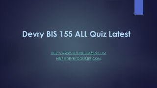 Devry BIS 155 ALL Quiz Latest