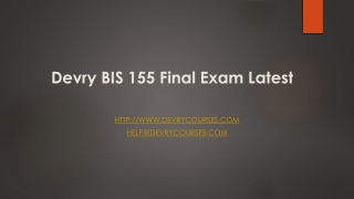 Devry BIS 155 Final Exam Latest