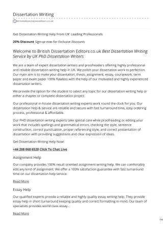 Writing a Dissertation or Thesis - britishdissertationeditors