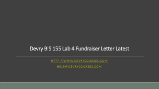 Devry BIS 155 Lab 4 Fundraiser Letter Latest