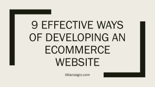 9 Effective Ways of Developing an eCommerce Website