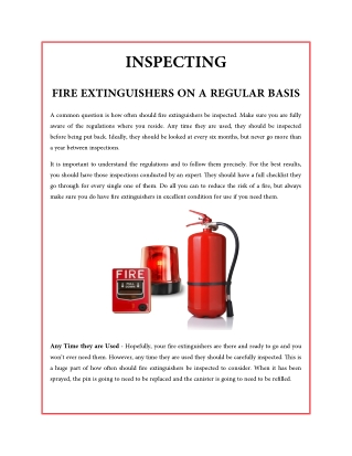 Inspecting Fire Extinguishers on a Regular Basis