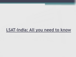 LSAT-India: All you need to know