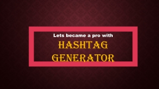 Hashtag Generator
