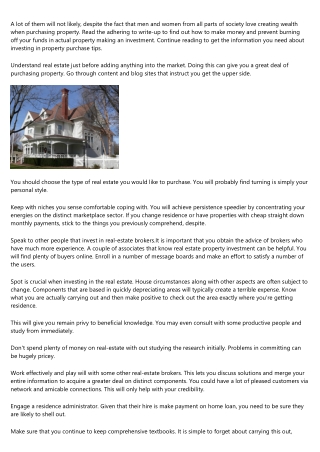 This Post Contains A Plethora Of Details Linked To Real Estate Property Shelling out
