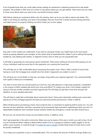 Property Making an investment And Getting The Most From It