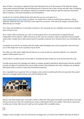 Real-estate Shelling out Isn't Too Difficult To Learn About