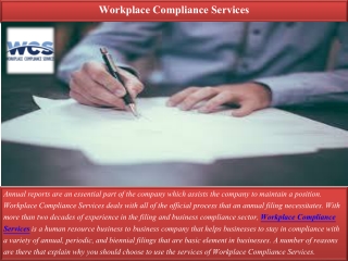 Workplace Compliance Services