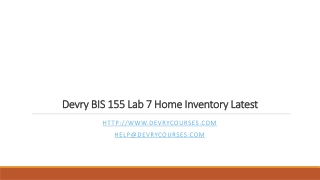 Devry BIS 155 Lab 7 Home Inventory Latest