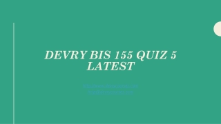 Devry BIS 155 Quiz 5 Latest