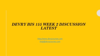 Devry BIS 155 Week 2 Discussion Latest