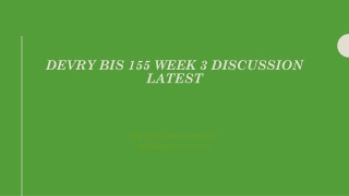 Devry BIS 155 Week 3 Discussion Latest