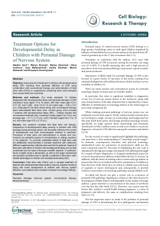 Treatment Options for Developmental Delay in Children with Perinatal Damage of Nervous System