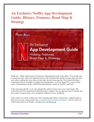 An Exclusive Netflix App Development Guide: History, Features, Road Map & Strategy