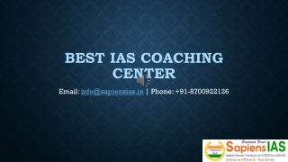 Best IAS Coaching Center