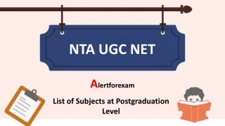 UGC NET Exam - List of Subjects at Postgraduation Level