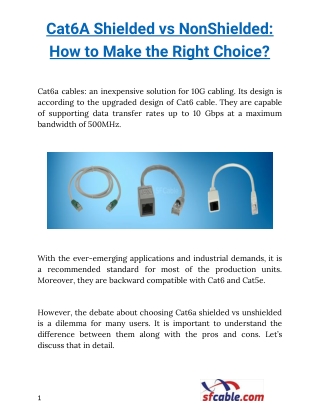 Cat6A Shielded vs NonShielded: How to Make the Right Choice?