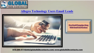 Allegro Technology Users Email Leads