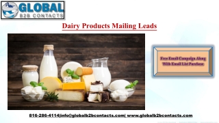 Dairy Products Mailing Leads