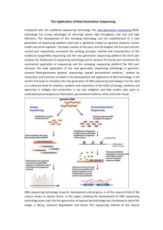 Next Generation Sequencing