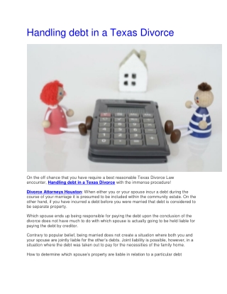 Handling debt in a Texas Divorce