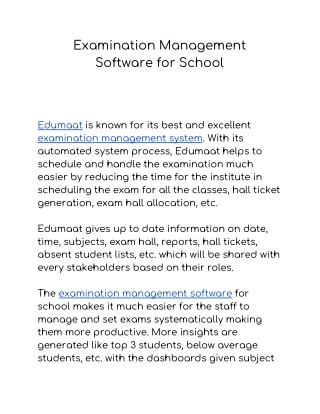 examination management software for schools