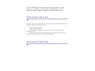CJA 224 Week 1 Individual Assignment Court History and Purpose Paper//tutorfortune.com