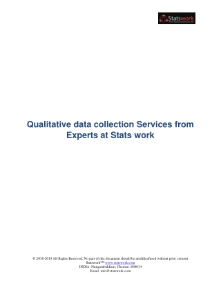 Qualitative data collection Services from Experts at Stats work