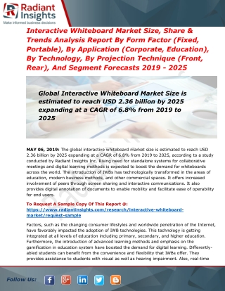 Interactive Whiteboard Market Size, Share & Trends Analysis And Segment Forecasts 2019 - 2025