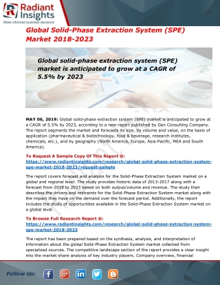 Global Solid-Phase Extraction System (SPE) Market Report Growth Likely to Increase During The Forecast Period 2018-2023