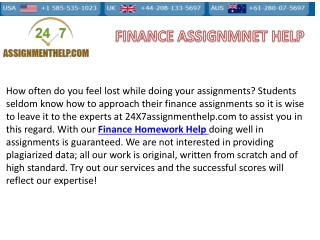Finance Assignment help | 24X7assignmenthelp