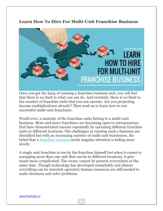 Learn How To Hire For Multi-Unit Franchise Business