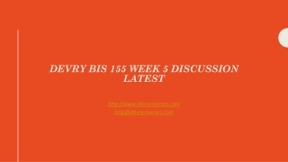 Devry BIS 155 Week 5 Discussion Latest