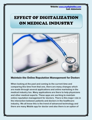 Maintain the Online Reputation Management for Doctors