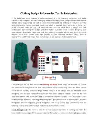 Clothing Design Software for Textile Enterprises