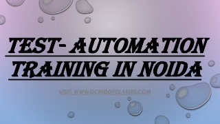 Test- Automation Training in Noida