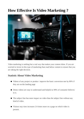 How Effective is Video Marketing