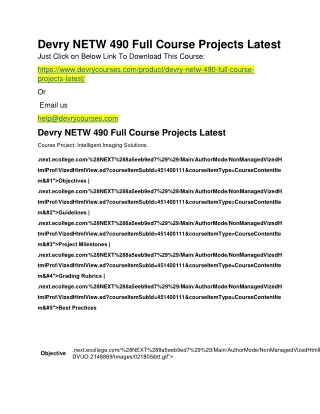 Devry NETW 490 Full Course Projects Latest