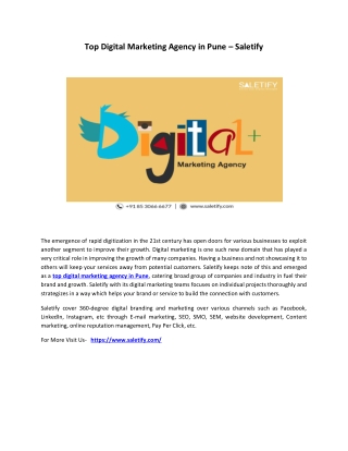 Digital Marketing Agency in Pune - Saletify