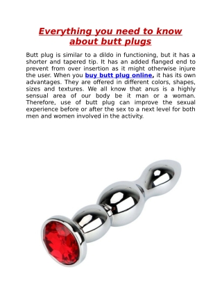 Everything you need to know about butt plugs