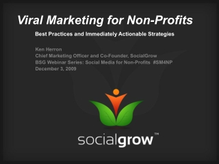 Viral Marketing For Non-Profits Best Practices And Immediately Actionable Strategies