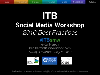 2016 Social Media Best Practices for ITB