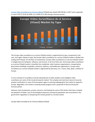 Europe Video Surveillance As A Service Market