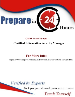 Download ISACA CISM Exam - Valid CISM Question Answers - Dumps4Download.us