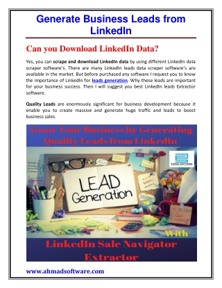 Generate Business Leads from LinkedIn